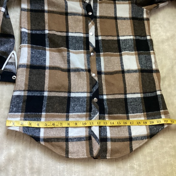 T H M L PLAID PRINT LONG SLEEVE SHIRT DRESS - Picture 11 of 16